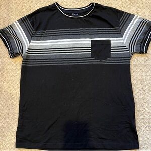 Black and Gray Striped Short Sleeve NEW    without tags Tee
